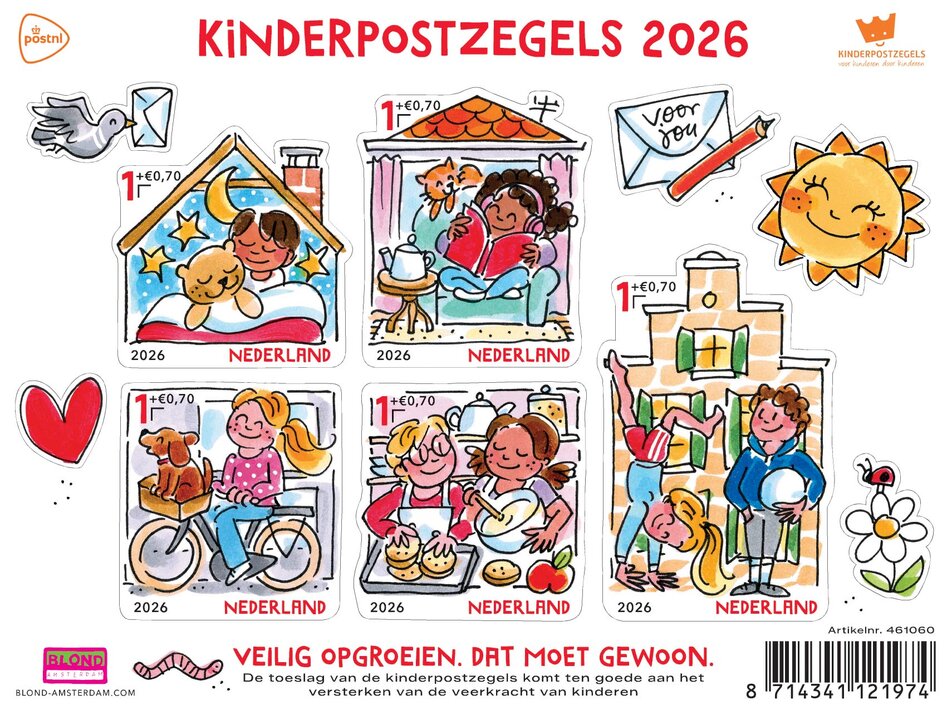 Blond Amsterdam ontwerpt Kinderpostzegels 2026