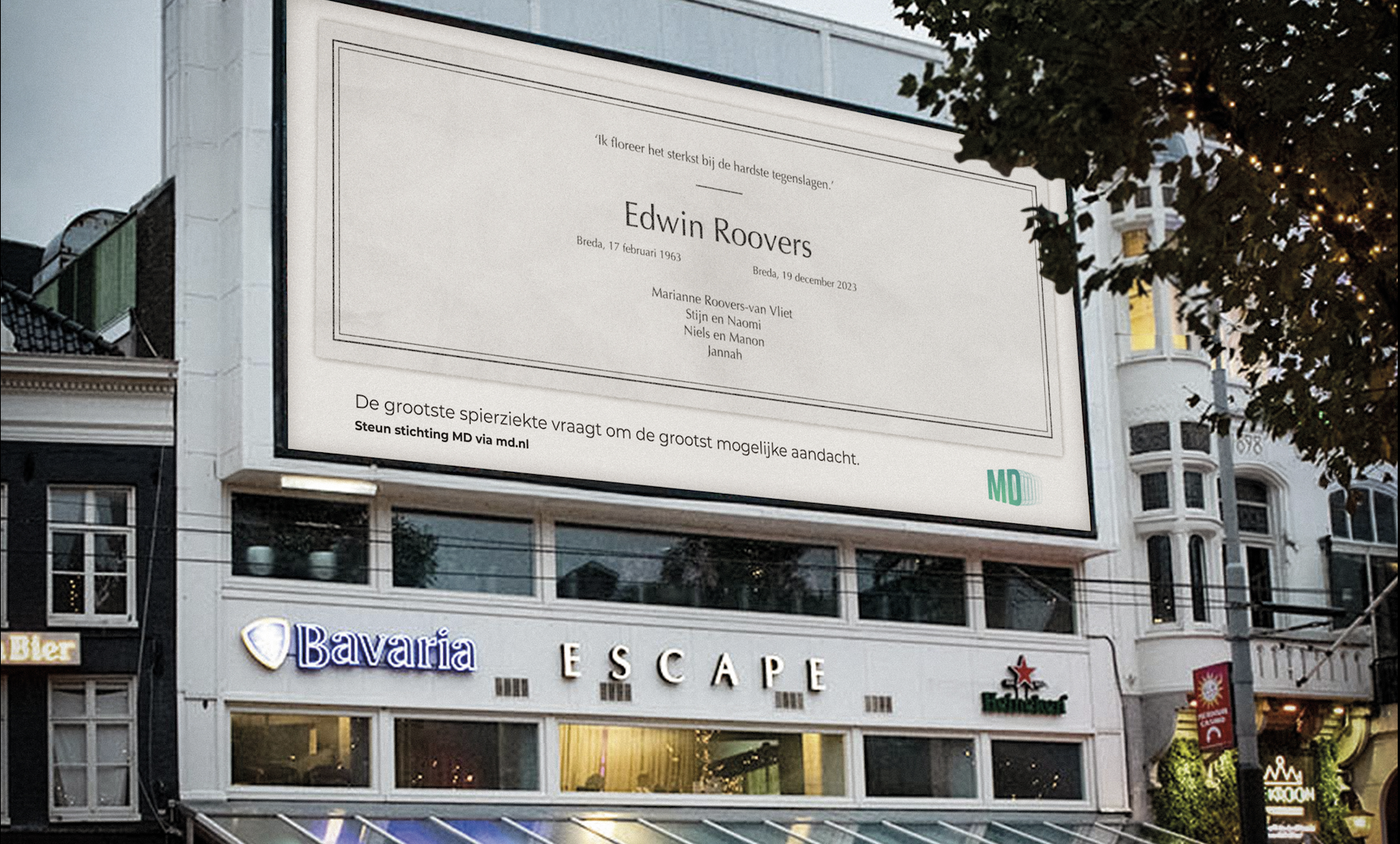 Gigantische rouwadvertenties brengen onbekende spierziekte onder de aandacht