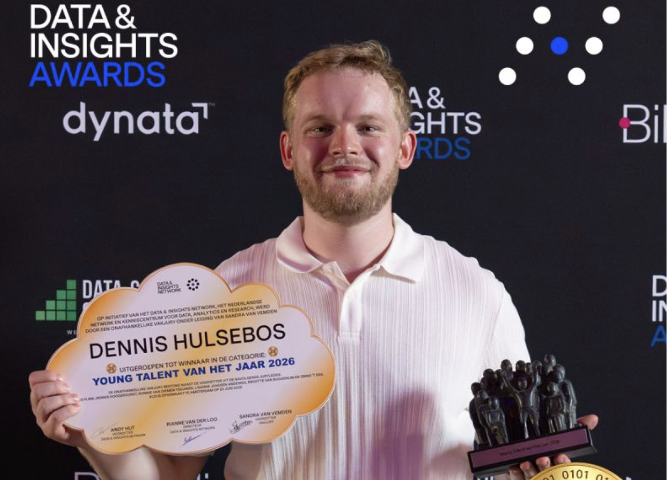 Dennis Hulsebos wint Young Talent of the Year bij de Data & Insights Awards 2026