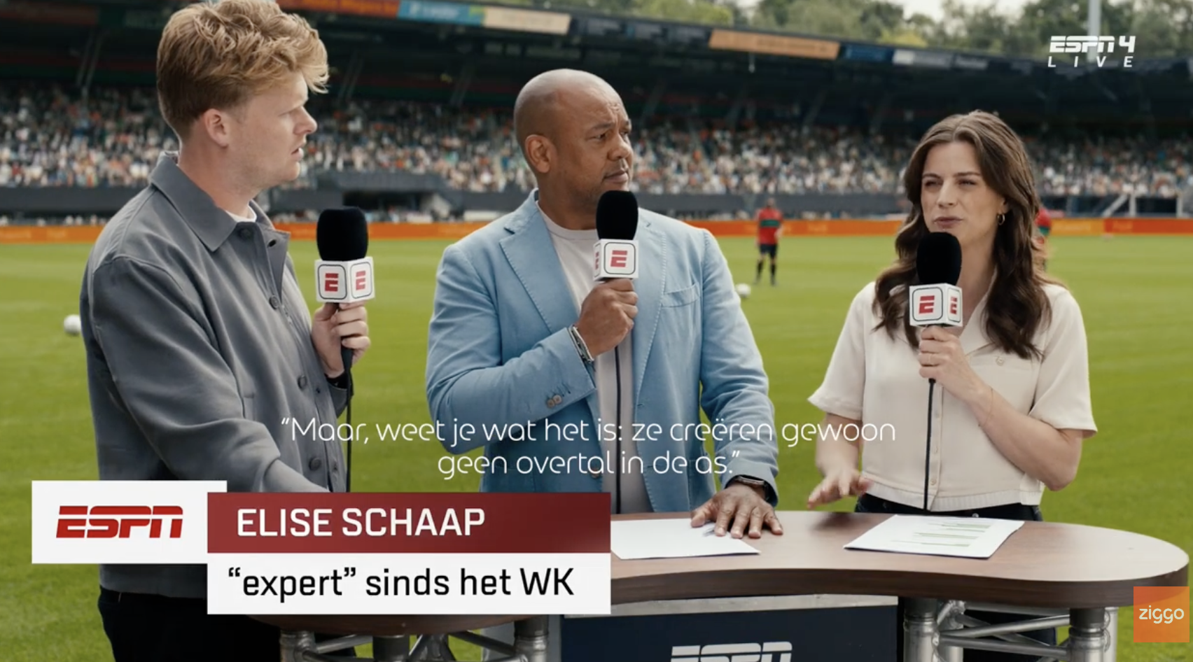 Nieuwe campagne Ziggo lanceert Elise Schaap als expert over de Nederlandse voetbalbeleving